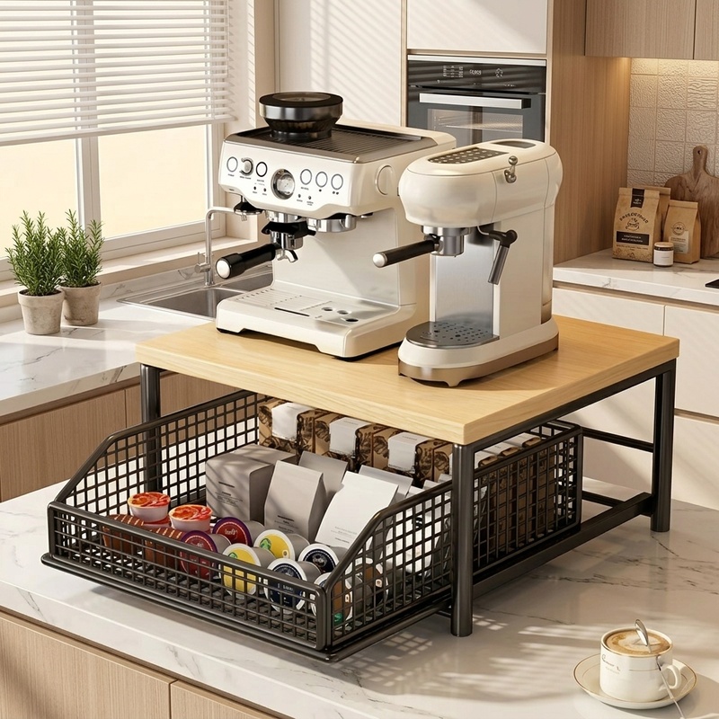 Kitchen Appliances Countertop - Nowoczesny stojak na mikrofalówkę, organizer na