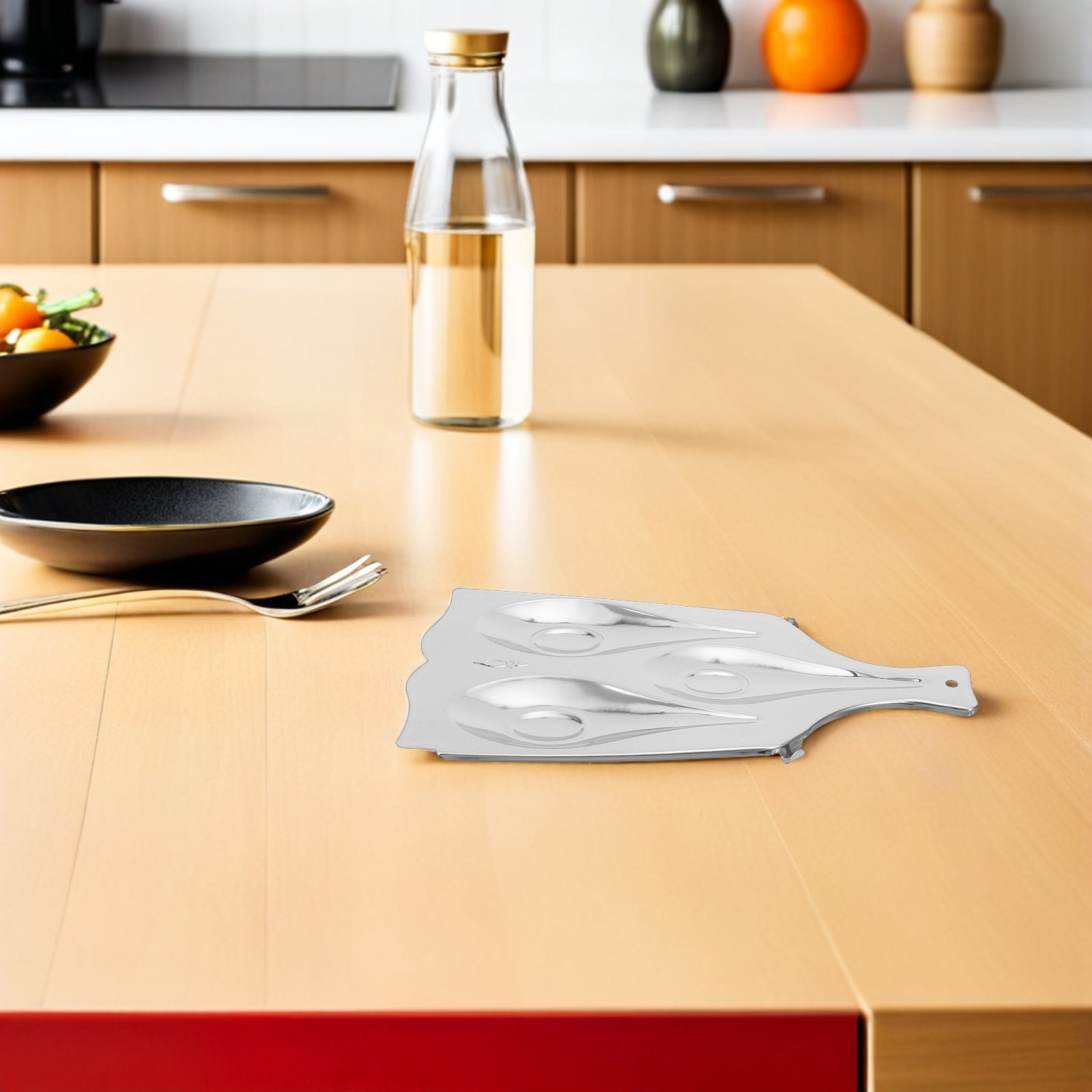 Kitchen Appliances Shelves - Stal nierdzewna, trzypokojowy pojemnik na łyżki