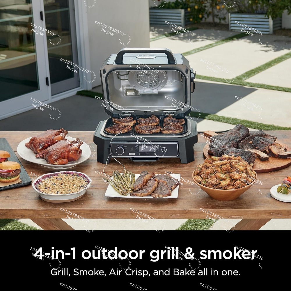 Electric Smoker Bbq - Ninja Wood--ireProXL 4-w-1 Grill i Wędzarnia